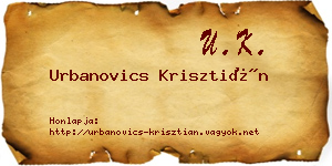 Urbanovics Krisztián névjegykártya