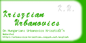 krisztian urbanovics business card